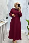 CROP YELEK ELBİSE Bordo